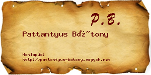 Pattantyus Bátony névjegykártya